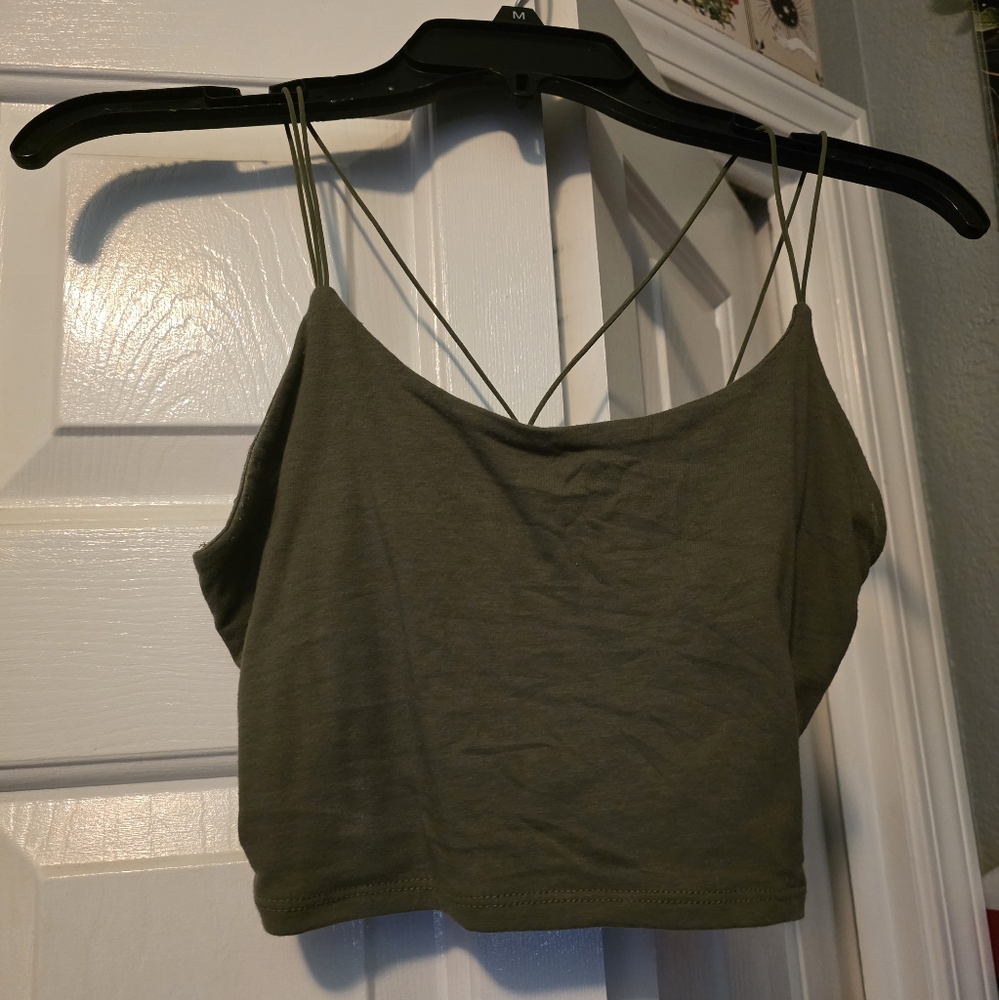 Olive Green Women's Crop Top